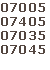 07005
07405
07035
07045
